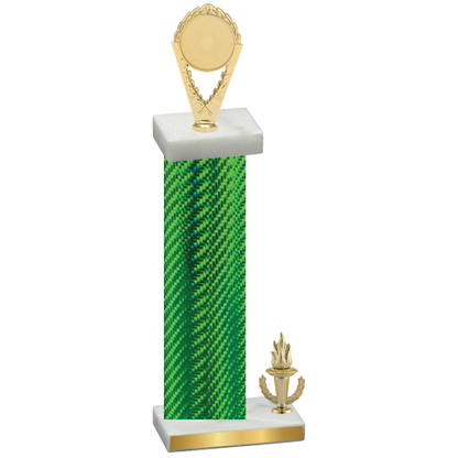 Accented Single Green Carbon Fiber Victory Insert Trophy