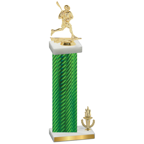 Accented Single Green Carbon Fiber Victory Lacrosse Trophy