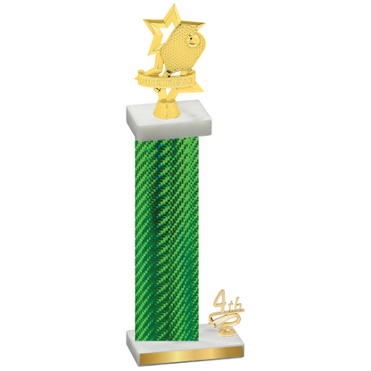 Accented Single Green Carbon Fiber Fourth Place Pickleball Trophy
