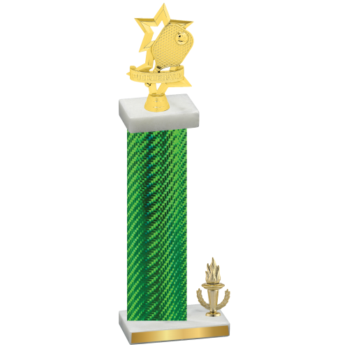 Accented Single Green Carbon Fiber Victory Pickleball Trophy