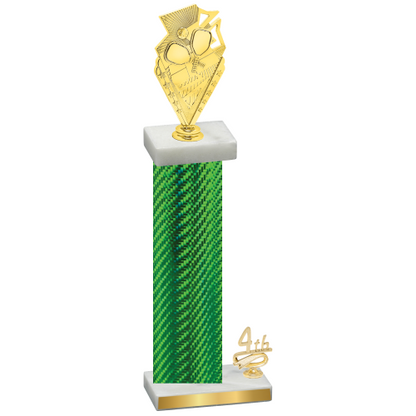 Accented Single Green Carbon Fiber Fourth Place Pickleball Trophy