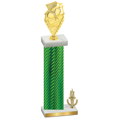 Accented Single Green Carbon Fiber Victory Pickleball Trophy