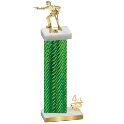 Accented Single Green Carbon Fiber Fourth Place Shooter Trophy