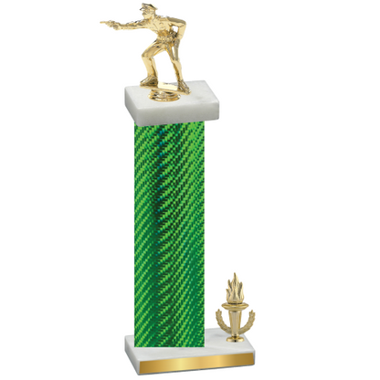 Accented Single Green Carbon Fiber Victory Shooter Trophy