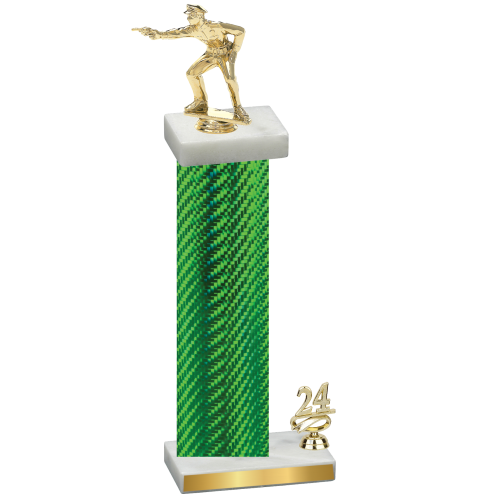 Accented Single Green Carbon Fiber Year Shooter Trophy