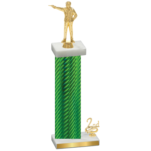 Accented Single Green Carbon Fiber Second Place Shooter Trophy