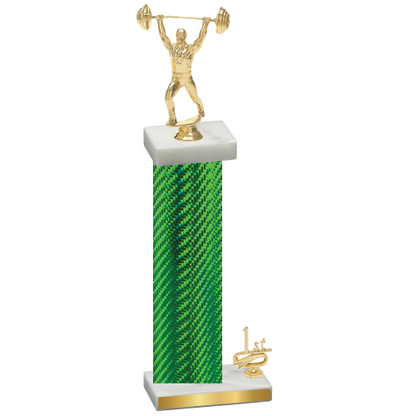 Accented Single Green Carbon Fiber First Place Weights Trophy