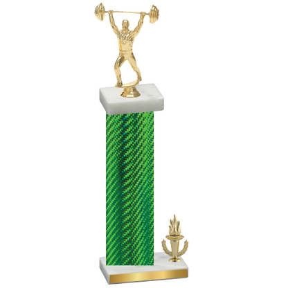 Accented Single Green Carbon Fiber Victory Weights Trophy