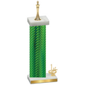 Accented Single Green Carbon Fiber First Place Chess Trophy