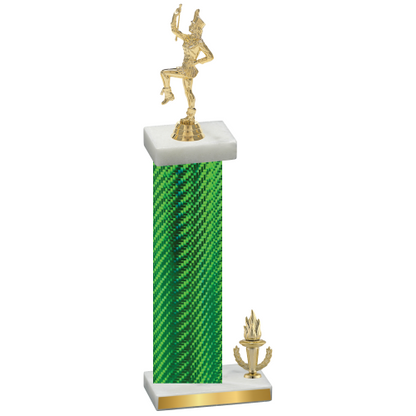 Accented Single Green Carbon Fiber Victory Majorette Trophy