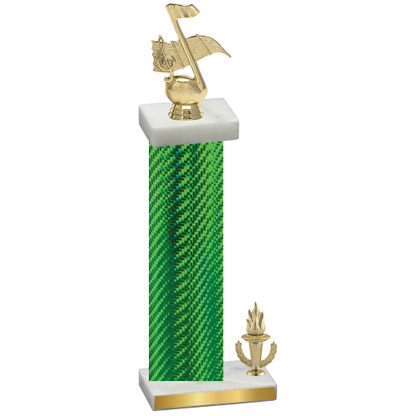 Accented Single Green Carbon Fiber Victory Music Trophy