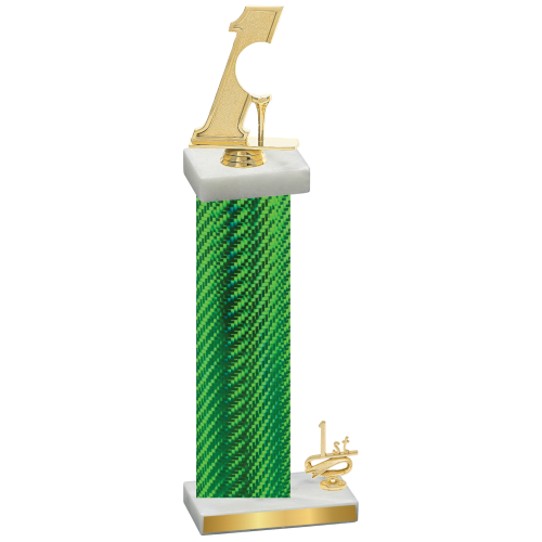 Accented Single Green Carbon Fiber First Place Golf Trophy