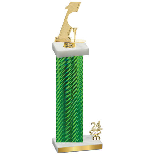 Accented Single Green Carbon Fiber Year Golf Trophy