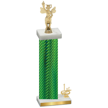 Accented Single Green Carbon Fiber First Place Academics Trophy