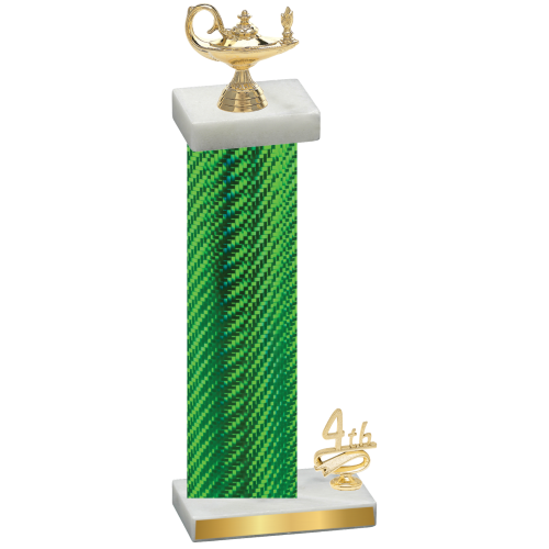 Accented Single Green Carbon Fiber Fourth Place Academics Trophy