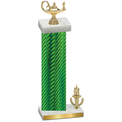 Accented Single Green Carbon Fiber Victory Academics Trophy