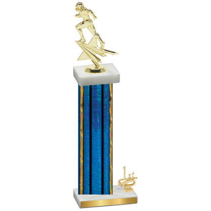 Accented Single Blue Glacier First Place Football Trophy