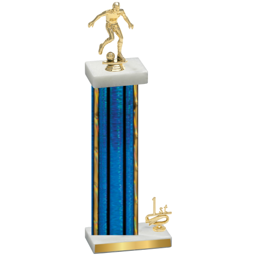 Accented Single Blue Glacier First Place Soccer Trophy