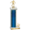 Accented Single Blue Glacier Third Place Soccer Trophy