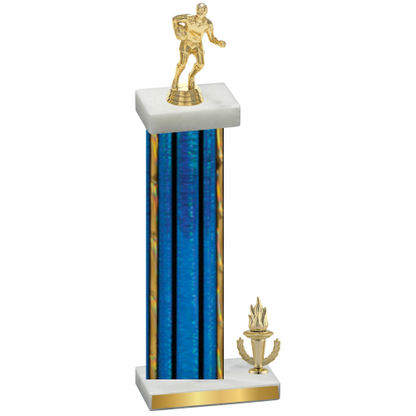 Accented Single Blue Glacier Victory Rugby Trophy