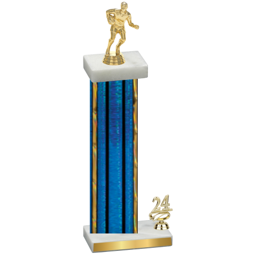 Accented Single Blue Glacier Year Rugby Trophy