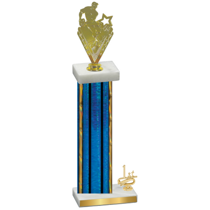 Accented Single Blue Glacier First Place Rugby Trophy