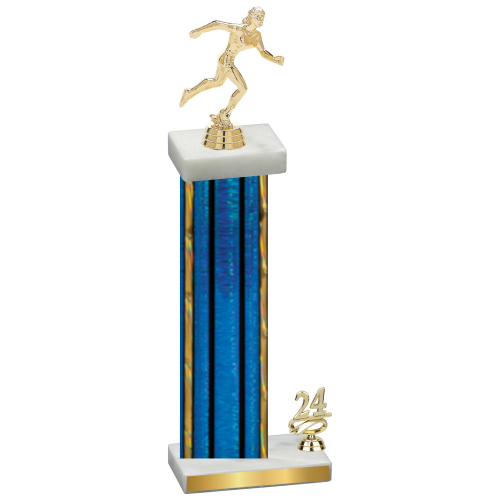 Accented Single Blue Glacier Year Running Trophy