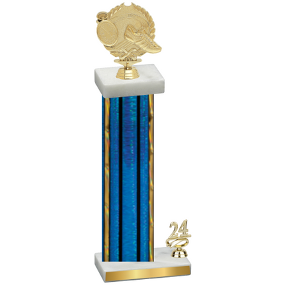 Accented Single Blue Glacier Year Running Trophy