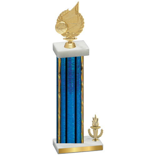 Accented Single Blue Glacier Victory Volleyball Trophy