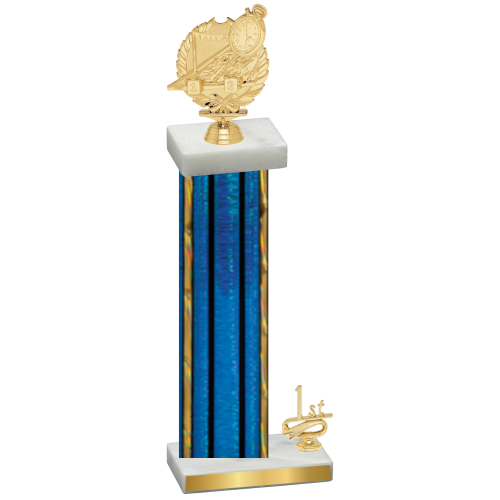 Accented Single Blue Glacier First Place Swimming Trophy