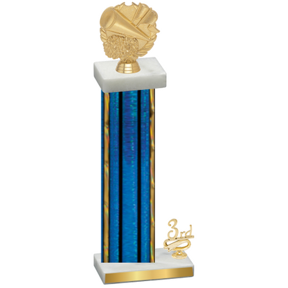Accented Single Blue Glacier Third Place Cheerleading Trophy