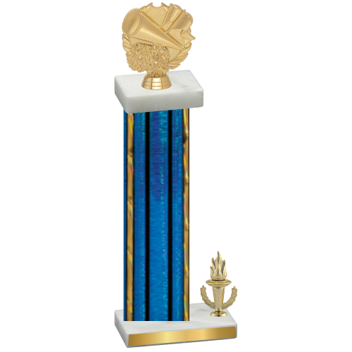 Accented Single Blue Glacier Victory Cheerleading Trophy