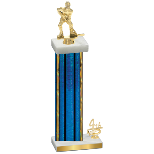 Accented Single Blue Glacier Fourth Place Hockey Trophy