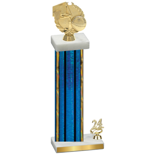 Accented Single Blue Glacier Year Basketball Trophy