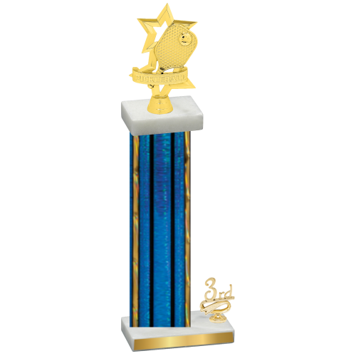 Accented Single Blue Glacier Third Place Pickleball Trophy