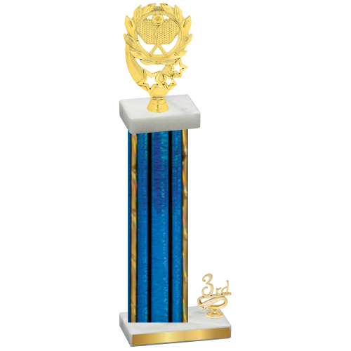 Accented Single Blue Glacier Third Place Pickleball Trophy