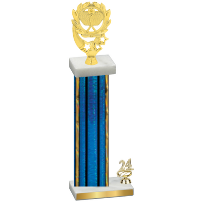 Accented Single Blue Glacier Year Pickleball Trophy