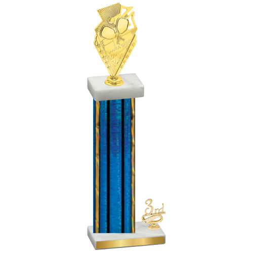 Accented Single Blue Glacier Third Place Pickleball Trophy