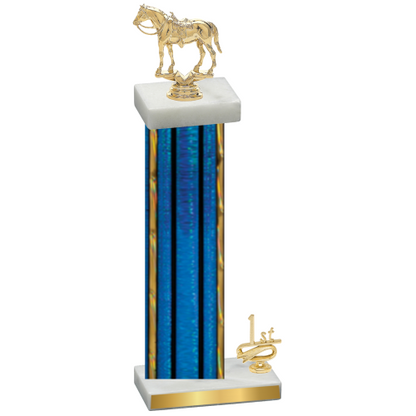 Accented Single Blue Glacier First Place Horses Trophy