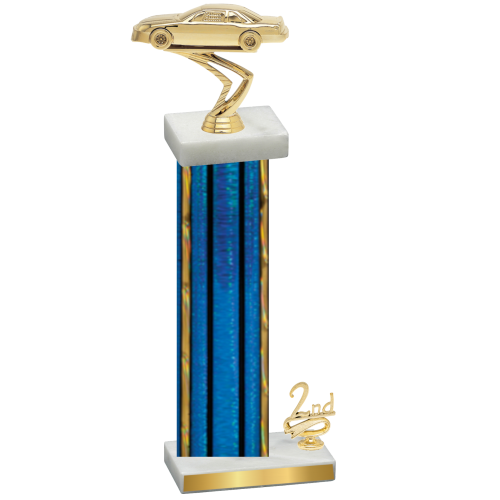 Accented Single Blue Glacier Second Place Cars Trophy