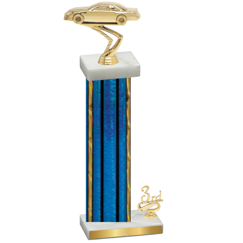 Accented Single Blue Glacier Third Place Cars Trophy