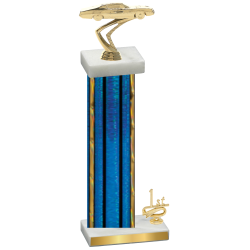 Accented Single Blue Glacier First Place Cars Trophy