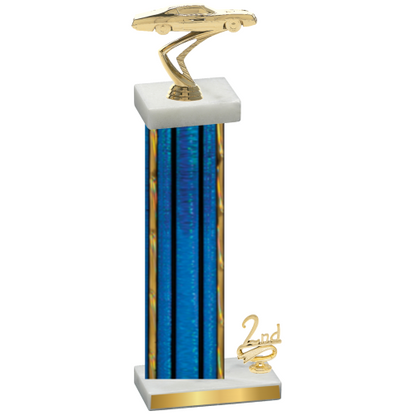 Accented Single Blue Glacier Second Place Cars Trophy