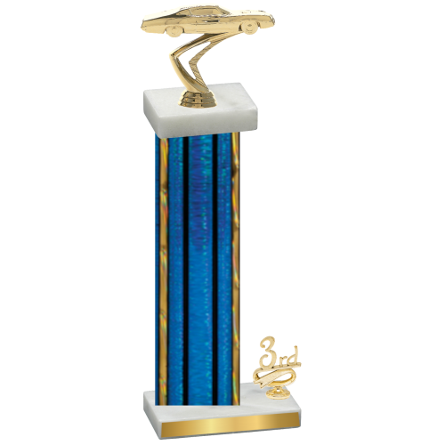 Accented Single Blue Glacier Third Place Cars Trophy