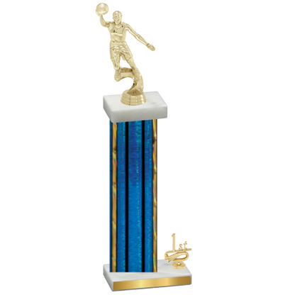 Accented Single Blue Glacier First Place Basketball Trophy