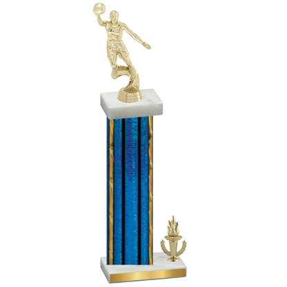 Accented Single Blue Glacier Victory Basketball Trophy