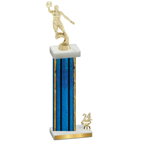 Accented Single Blue Glacier Year Basketball Trophy