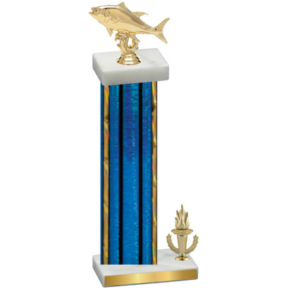 Accented Single Blue Glacier Victory Fishing Trophy