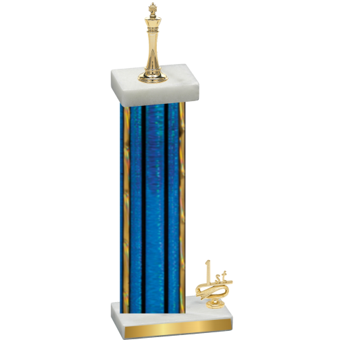 Accented Single Blue Glacier First Place Chess Trophy