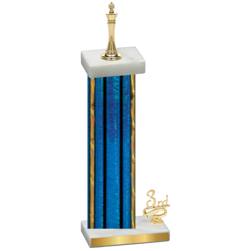 Accented Single Blue Glacier Third Place Chess Trophy